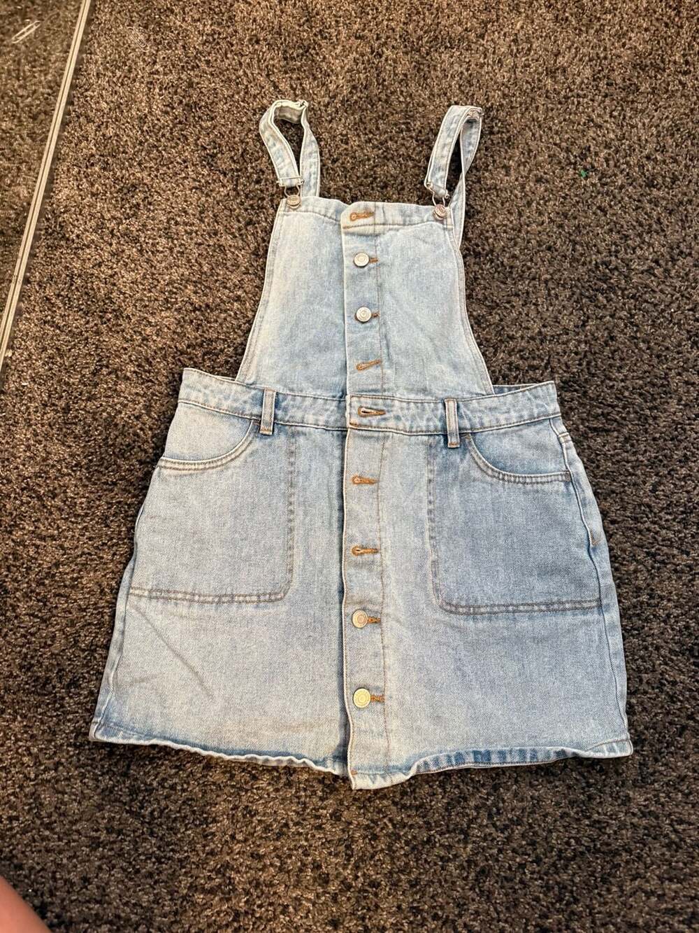 PacSun Denim Overall Skirt Mini Dress Light Wash Size M